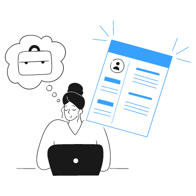 Illustration representing a job application and resume